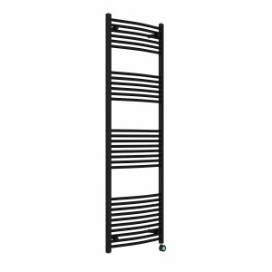 Fjord 1800 x 600mm Curved Black Thermostatic Touch Control Wifi Electric Heated Towel Rail