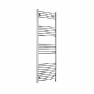 Fjord 1600 x 600mm Curved Chrome Prefilled Electric Heated Towel Rail