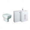 Calm White Right Hand Combination Vanity Unit with RAK-Series 600 Toilet & Soft Close Seat & Concealed Cistern - 1100mm