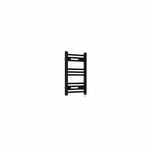 Bergen 600 x 400mm Straight Black Prefilled Electric Heated Towel Rail