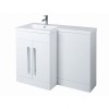 Calm White Left Hand Combination Vanity Unit Set with Concealed Cistern (No Toilet) - 1100mm