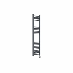 Fjord 1200 x 300mm Curved Anthracite Thermostatic Touch Control Electric Heated Towel Rail