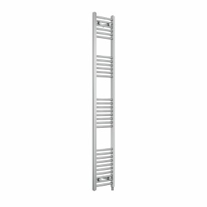 Fjord 1800 x 300mm Curved Chrome Prefilled Electric Heated Towel Rail