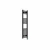 Fjord 1200 x 300mm Curved Black Thermostatic Touch Control Electric Heated Towel Rail