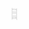 Fjord 800 x 500mm Curved White Thermostatic Touch Control Electric Heated Towel Rail
