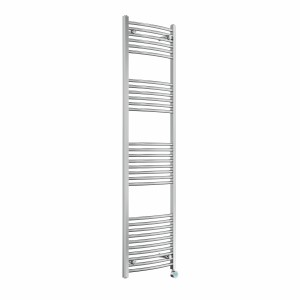 Fjord 1800 x 500mm Curved Chrome Thermostatic Touch Control Electric Heated Towel Rail