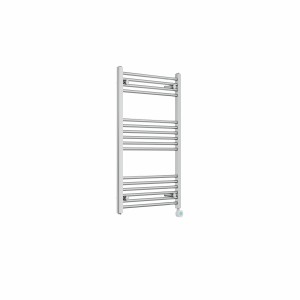 Bergen 1000 x 600mm Straight Chrome Thermostatic Touch Control Electric Heated Towel Rail