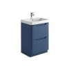 Acton 600mm Free Standing Vanity Unit & White Basin - Blue