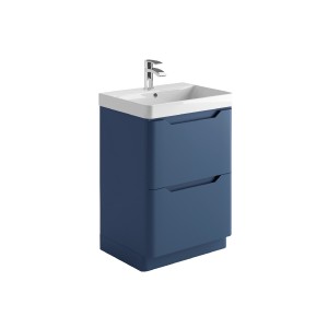 Acton 600mm Free Standing Vanity Unit & White Basin - Blue