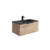 Reid 800mm LED Vanity Unit & Graphite Grey Basin - Rustic Oak