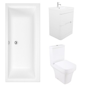 Avola Bathroom Suite with Freestanding Vanity Unit