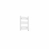 Fjord 600 x 500mm Curved White Prefilled Electric Heated Towel Rail