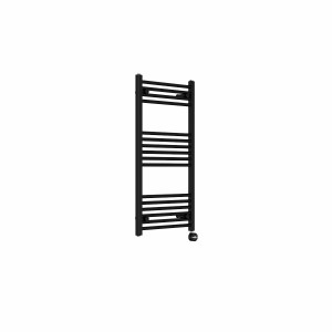 Bergen 1000 x 500mm Straight Black Thermostatic Touch Control Electric Heated Towel Rail