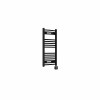 Fjord 800 x 400mm Curved Black Thermostatic Wifi Control Electric Heated Towel Rail