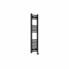 Fjord 1200 x 300mm Curved Black Thermostatic Touch Control Electric Heated Towel Rail