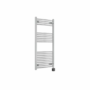 Fjord 1200 x 600mm Curved Chrome Thermostatic Wifi Control Electric Heated Towel Rail