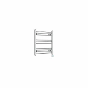 Bergen 600 x 600mm Straight Chrome Thermostatic Touch Control Electric Heated Towel Rail