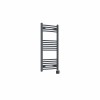 Fjord 1000 x 500mm Curved Anthracite Thermostatic Wifi Control Electric Heated Towel Rail