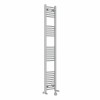Fjord 1800 x 300mm Dual Fuel Curved Chrome Thermostatic Electric Heated Towel Rail