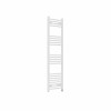 Fjord 1400 x 400mm Curved White Prefilled Electric Heated Towel Rail