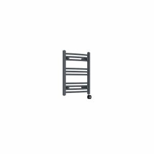 Fjord 600 x 500mm Curved Anthracite Thermostatic Touch Control Electric Heated Towel Rail