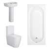 Cordoba Modern Bathroom Suite with Single Ended Bath - 1800 x 800mm