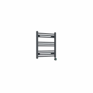 Bergen 600 x 600mm Straight Anthracite Thermostatic Touch Control Wifi Electric Heated Towel Rail
