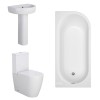 Cordoba Modern Bathroom Suite with J-Shape Bath - Choice of Sizes