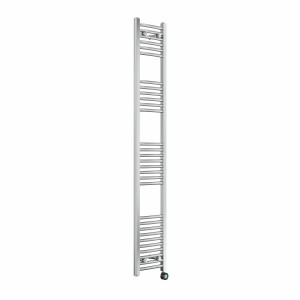 Fjord 1800 x 300mm Curved Chrome Thermostatic Touch Control Electric Heated Towel Rail
