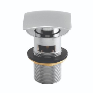 Square Dome Slotted Click Clack Basin Waste Chrome