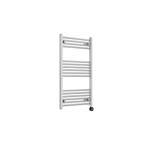 Bergen 1000 x 600mm Straight Chrome Thermostatic Touch Control Electric Heated Towel Rail