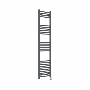Fjord 1600 x 400mm Curved Anthracite Thermostatic Touch Control Electric Heated Towel Rail