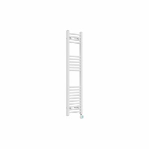 Bergen 1200 x 300mm Straight White Thermostatic Touch Control Wifi Electric Heated Towel Rail