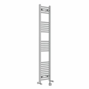 Fjord 1600 x 300mm Dual Fuel Curved Chrome Thermostatic Electric Heated Towel Rail