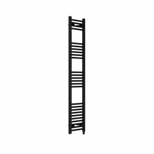 Bergen 1600 x 300mm Straight Black Prefilled Electric Heated Towel Rail