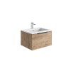 Reid 600mm LED Vanity Unit & Smooth White Basin - Rustic Oak