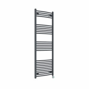 Fjord 1600 x 600mm Curved Anthracite Thermostatic Touch Control Wifi Electric Heated Towel Rail