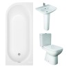 RAK Origin Modern Bathroom Suite with J-Shape Bath - Left Handed - 1700mm