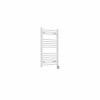 Fjord 800 x 500mm Curved White Thermostatic Touch Control Electric Heated Towel Rail