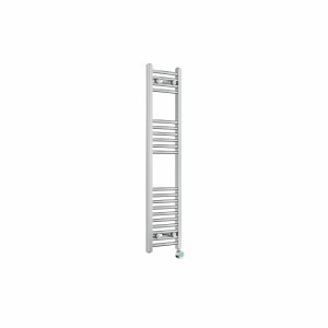 Fjord 1200 x 300mm Curved Chrome Thermostatic Touch Control Electric Heated Towel Rail
