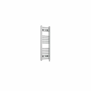 Fjord 800 x 300mm Curved Chrome Prefilled Electric Heated Towel Rail