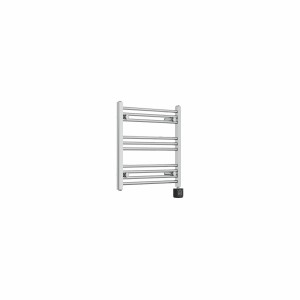 Bergen 600 x 600mm Straight Chrome Thermostatic Wifi Control Electric Heated Towel Rail
