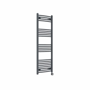 Fjord 1400 x 500mm Curved Anthracite Thermostatic Touch Control Electric Heated Towel Rail
