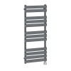 Juva 1200 x 500mm Sand Grey Flat Panel Electric Thermostatic Heated Designer Towel Rail
