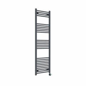 Bergen 1600 x 500mm Straight Anthracite Thermostatic Touch Control Electric Heated Towel Rail
