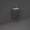 RAK-Joy 400mm One Door Wall Hung Vanity Unit With Slim Basin - Moka Walnut