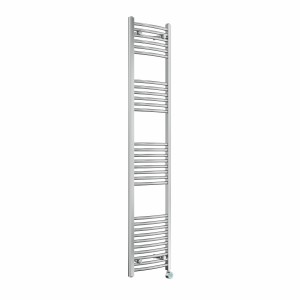 Fjord 1800 x 400mm Curved Chrome Thermostatic Touch Control Electric Heated Towel Rail