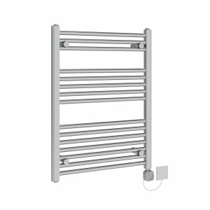 Bergen 800 x 600mm Straight Chrome HEC Thermostatic Electric Heated Towel Rail