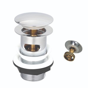 Round Dome Slotted Click Clack Basin Waste Chrome