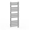 Juva 1200 x 450mm Chrome Flat Panel Electric Thermostatic Heated Designer Towel Rail